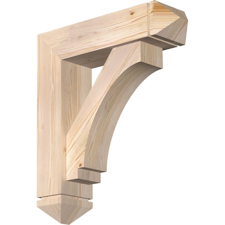 Imperial Arts And Crafts Smooth Bracket W/ Offset Brace, Douglas Fir, 7 1/2W X 28D X 32H